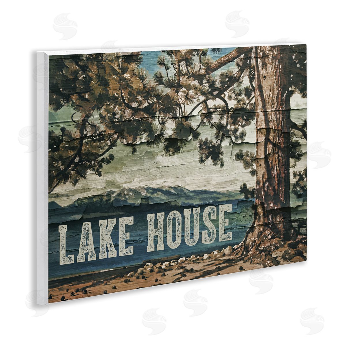 Sophie 6 Rustic Lake House View Canvas Wall Art Print