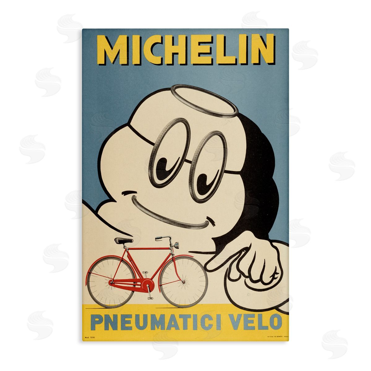 Marcus Jules Iconic Retro Tire Ad Canvas Wall Art Print