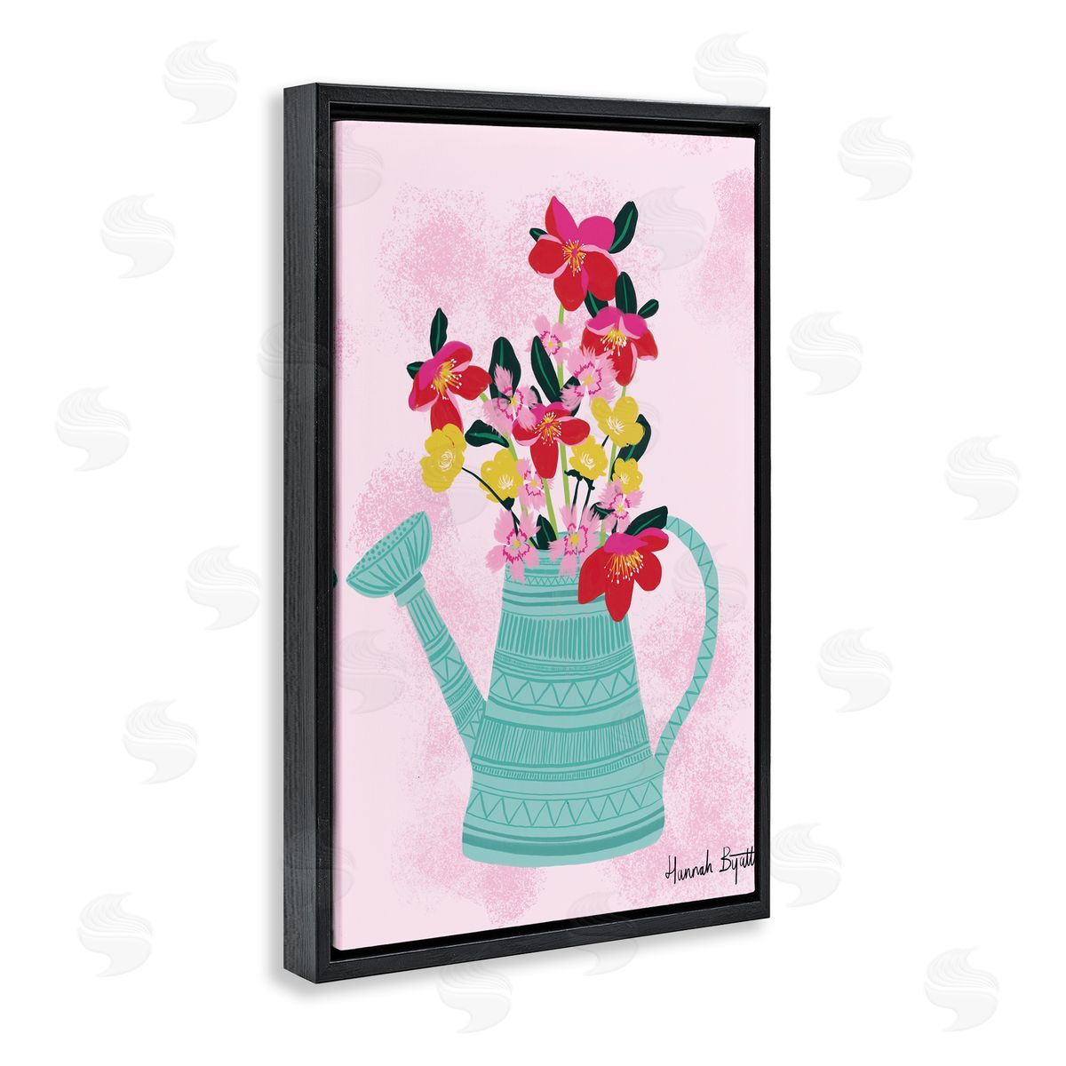 Hannah Byatt Local Flora in Watering Can Canvas Wall Art Print
