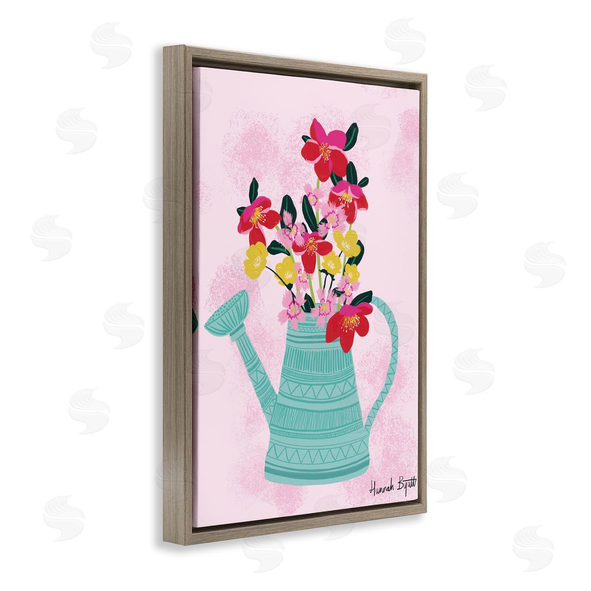 Hannah Byatt Local Flora in Watering Can Canvas Wall Art Print