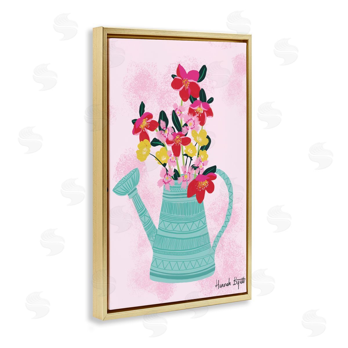 Hannah Byatt Local Flora in Watering Can Canvas Wall Art Print