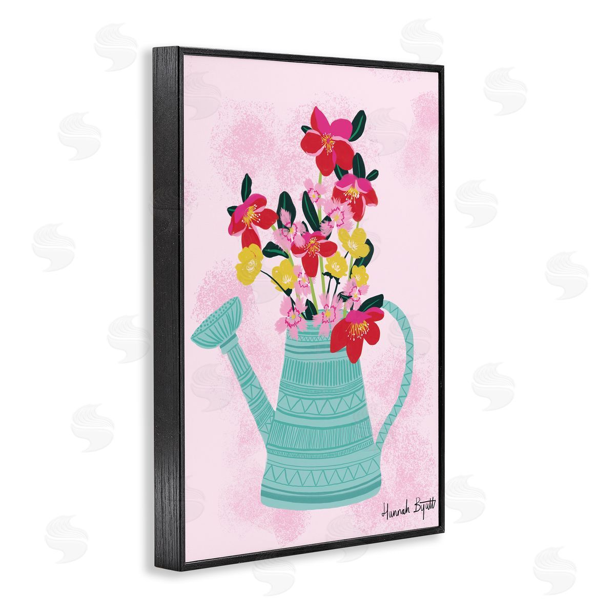 Hannah Byatt Local Flora in Watering Can Canvas Wall Art Print