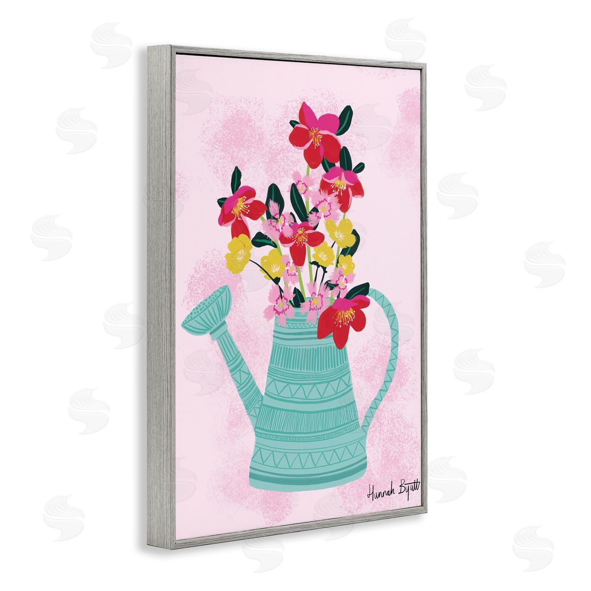 Hannah Byatt Local Flora in Watering Can Canvas Wall Art Print
