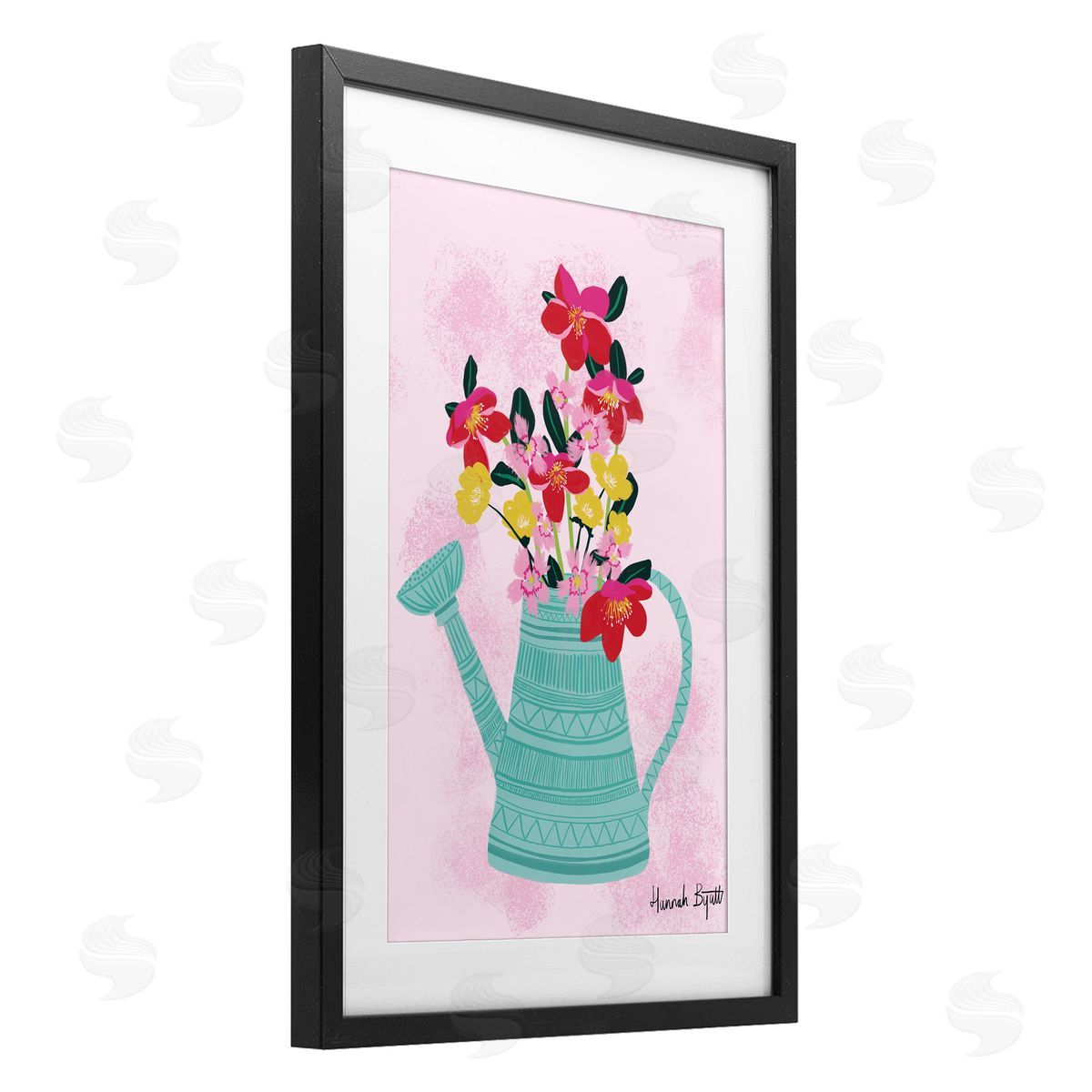 Hannah Byatt Local Flora in Watering Can Canvas Wall Art Print