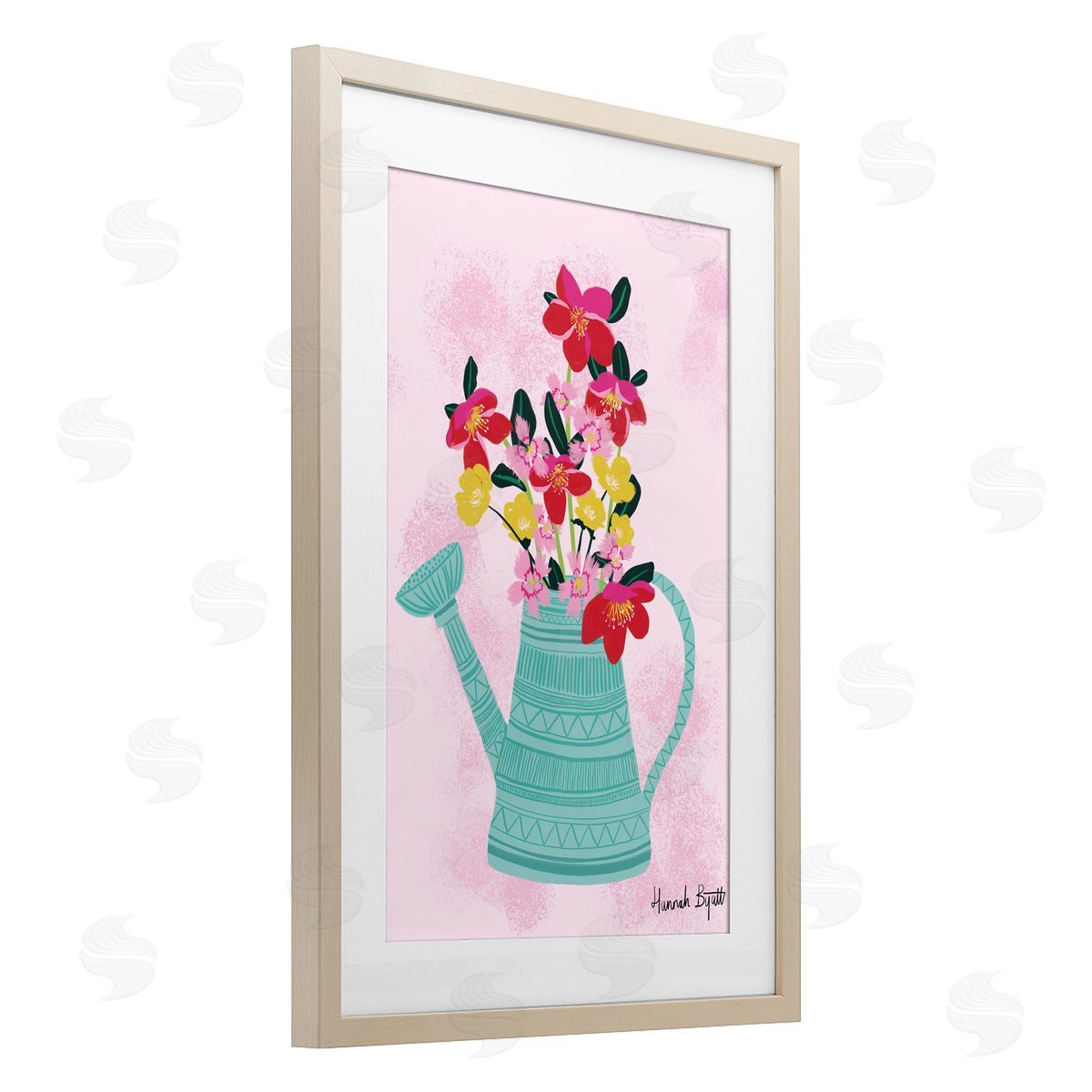 Hannah Byatt Local Flora in Watering Can Canvas Wall Art Print
