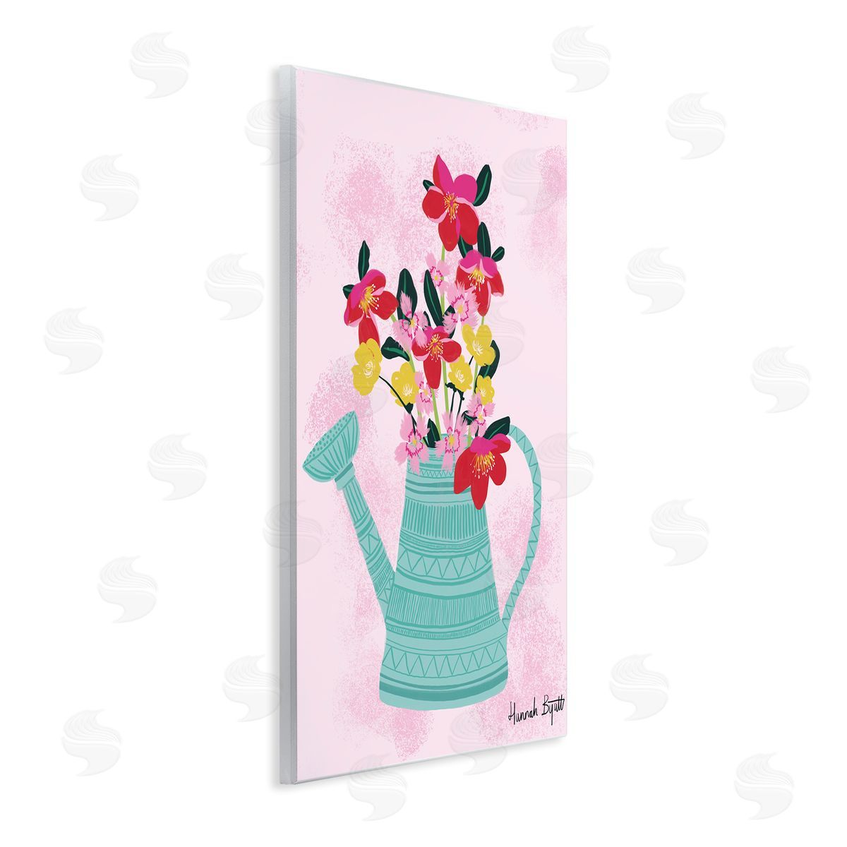 Hannah Byatt Local Flora in Watering Can Canvas Wall Art Print