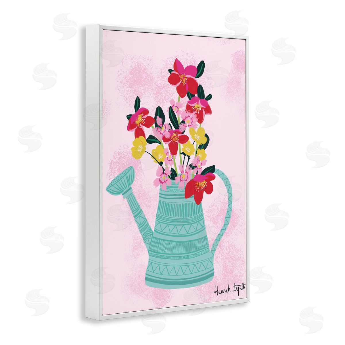 Hannah Byatt Local Flora in Watering Can Canvas Wall Art Print