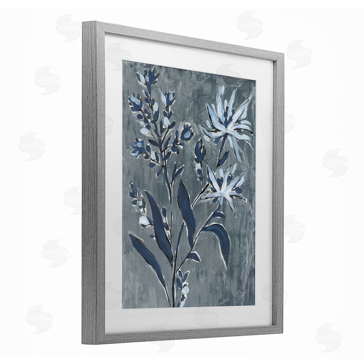 June Erica Vess Vintage Navy Sprig Canvas Wall Art Print