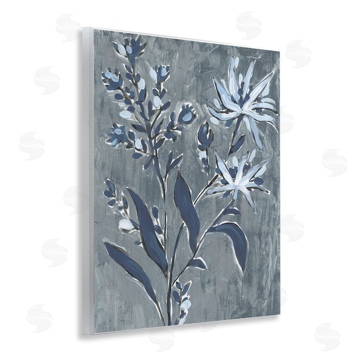 June Erica Vess Vintage Navy Sprig Canvas Wall Art Print