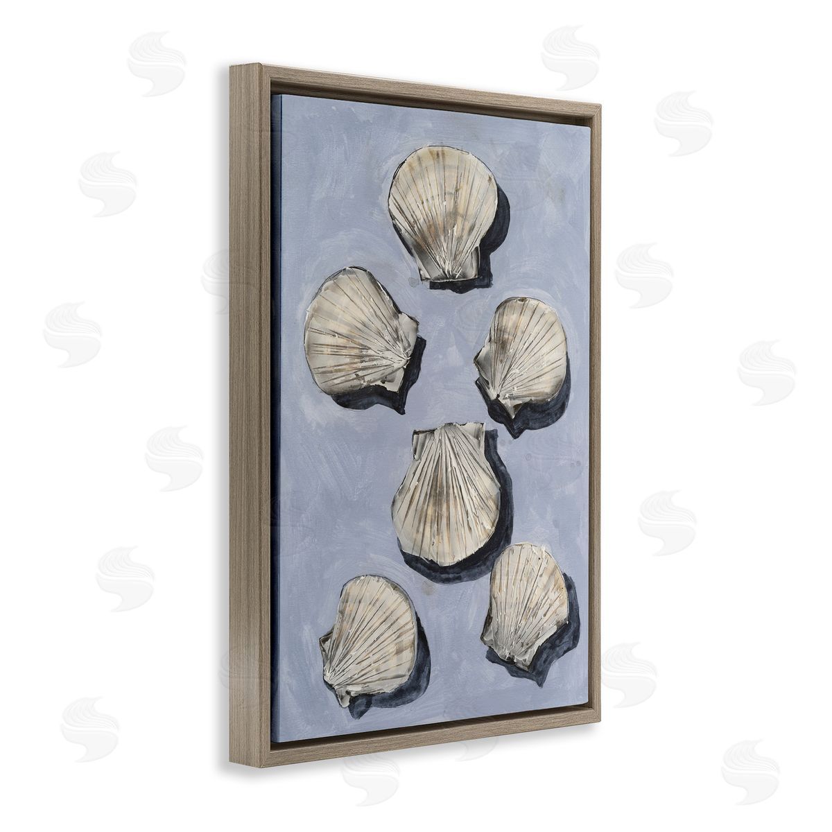 Michael Willett Embellished Seashells Over Blue Canvas Wall Art Print