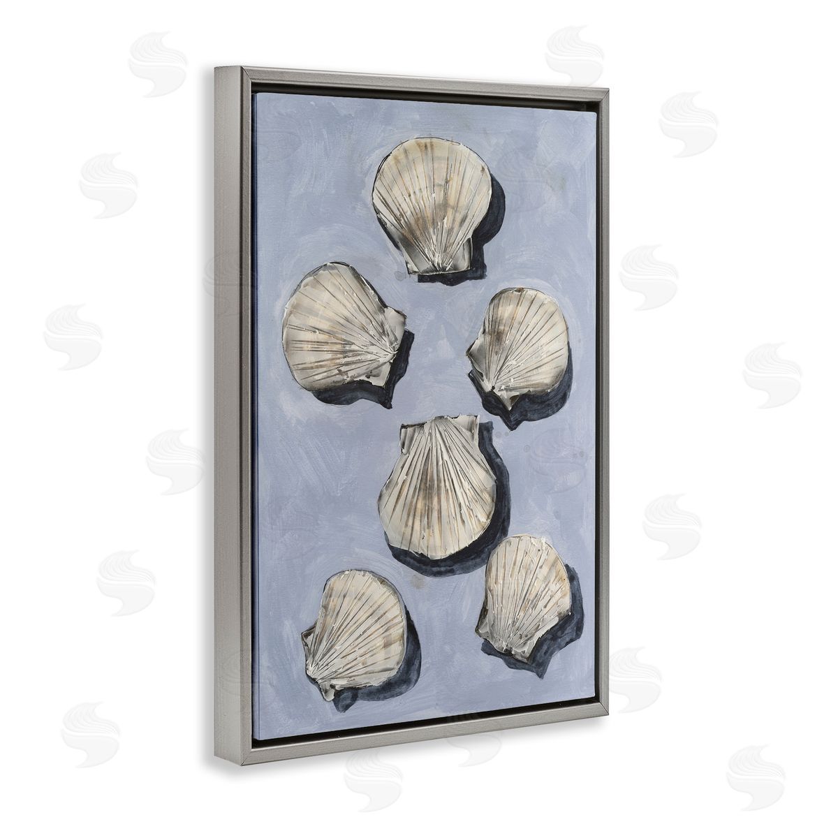Michael Willett Embellished Seashells Over Blue Canvas Wall Art Print