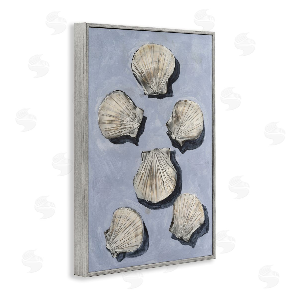 Michael Willett Embellished Seashells Over Blue Canvas Wall Art Print