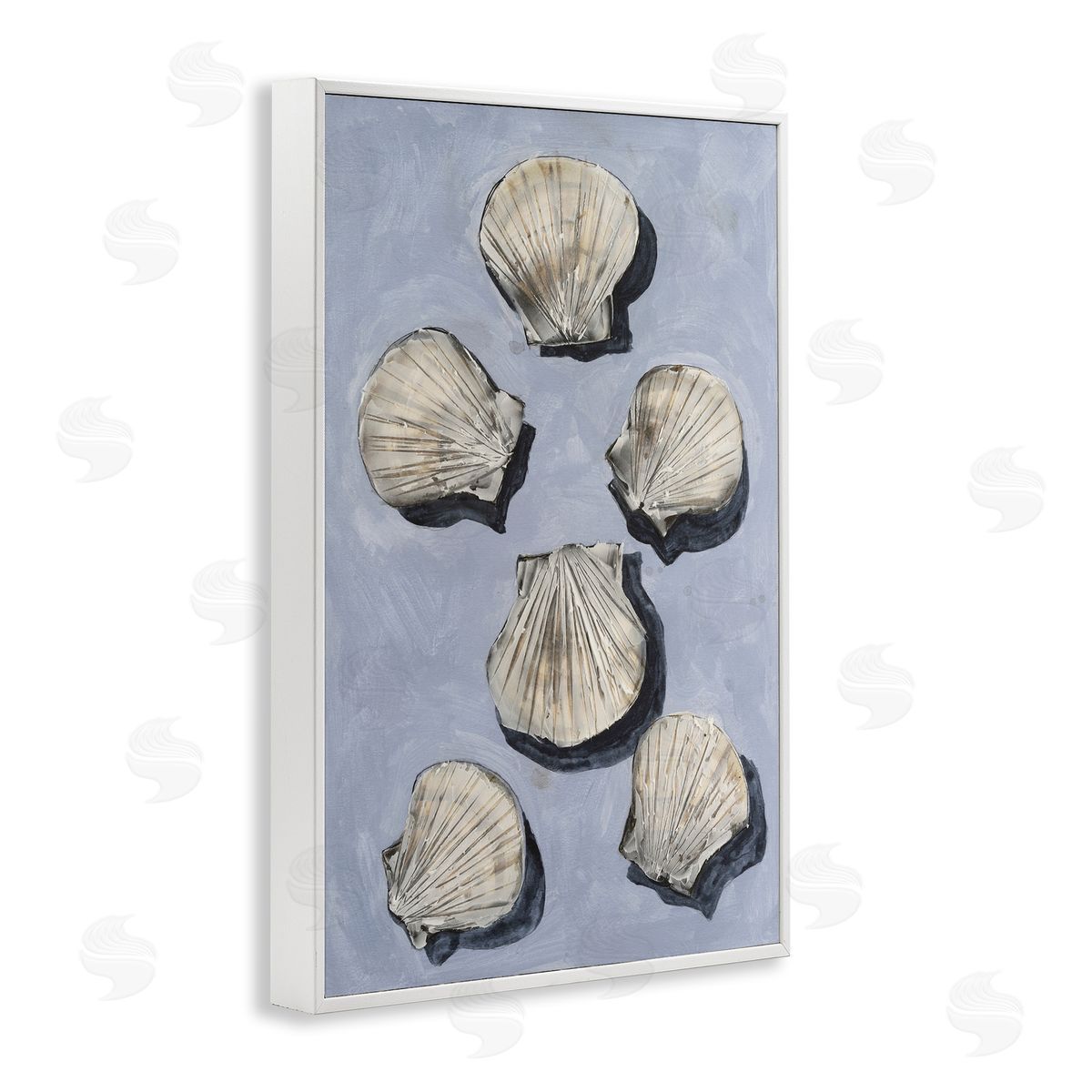 Michael Willett Embellished Seashells Over Blue Canvas Wall Art Print