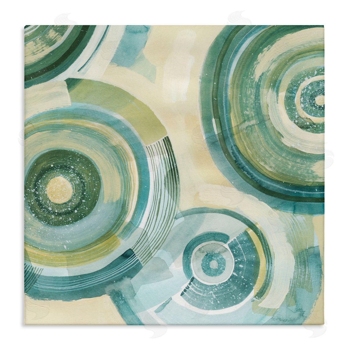 Grace Popp Yellow Passiflora Circles Canvas Wall Art Print