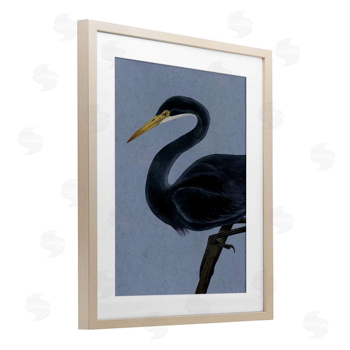 Grace Popp Black Perched Heron Canvas Wall Art Print