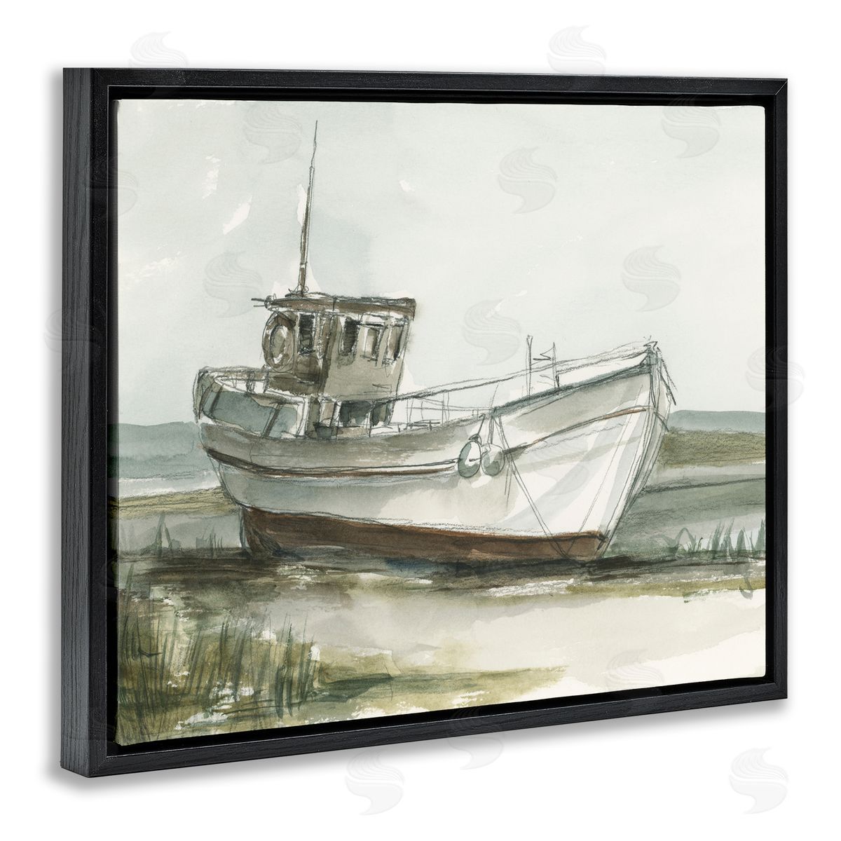 Ethan Harper Abandoned Fishing Boat Canvas Wall Art Print