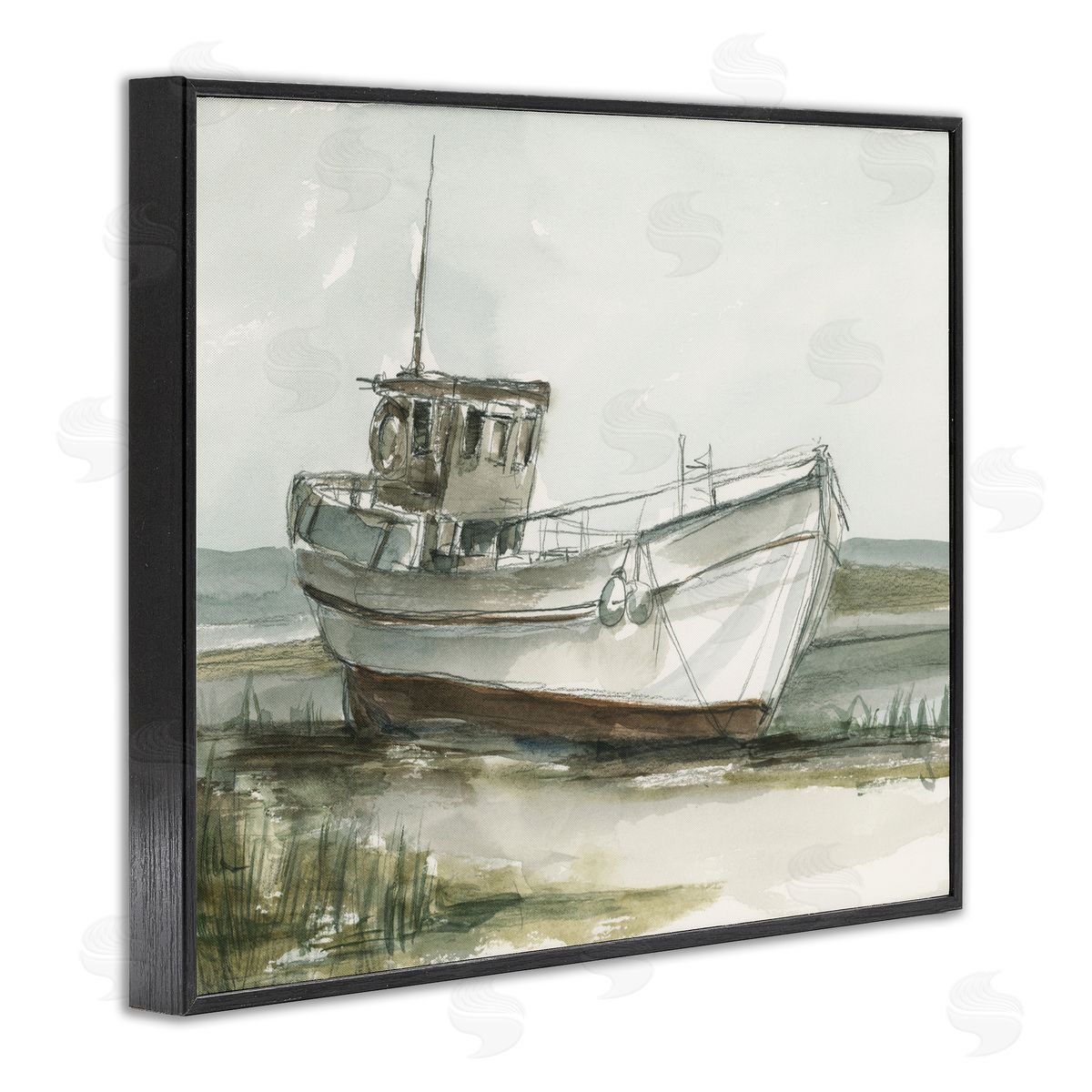 Ethan Harper Abandoned Fishing Boat Canvas Wall Art Print