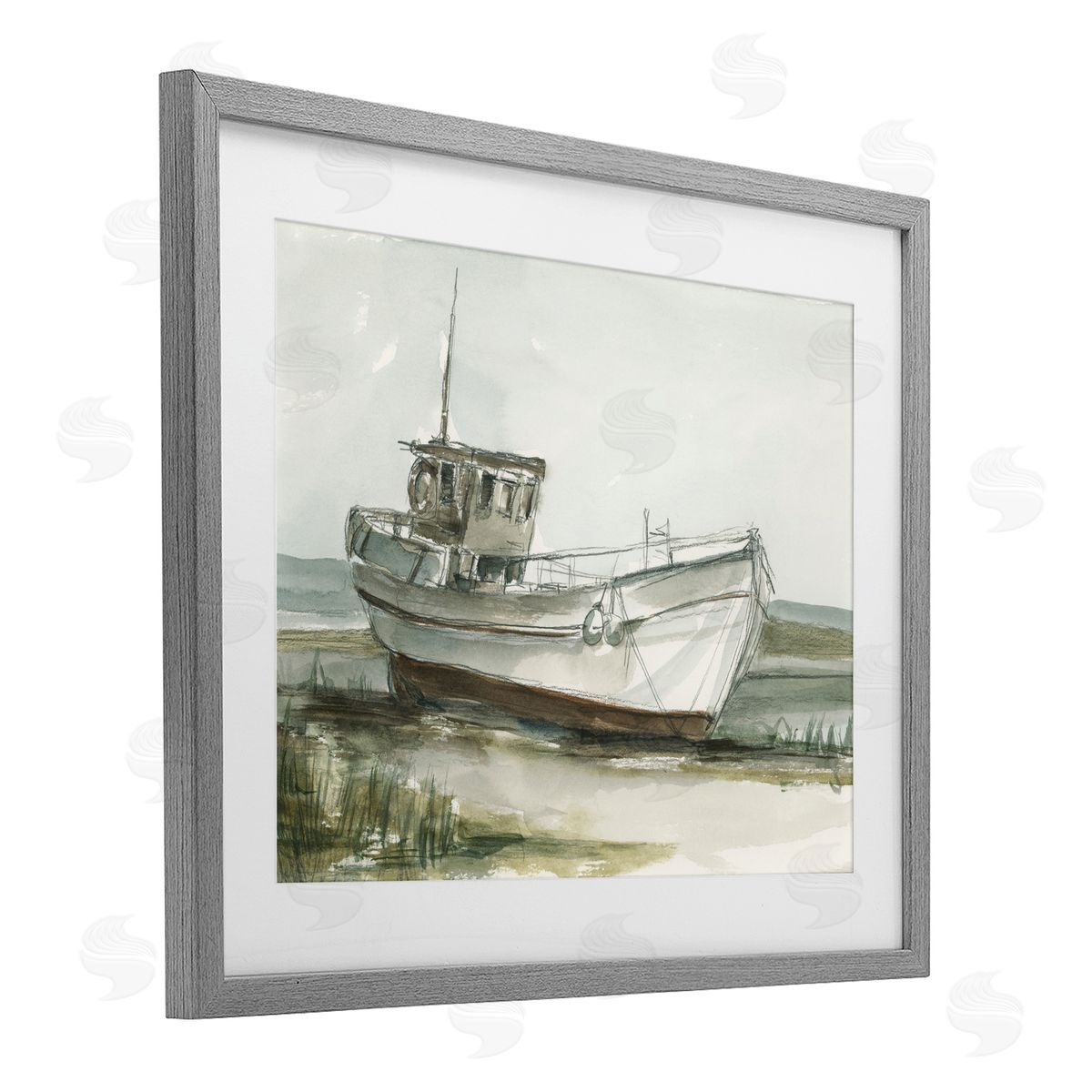 Ethan Harper Abandoned Fishing Boat Canvas Wall Art Print
