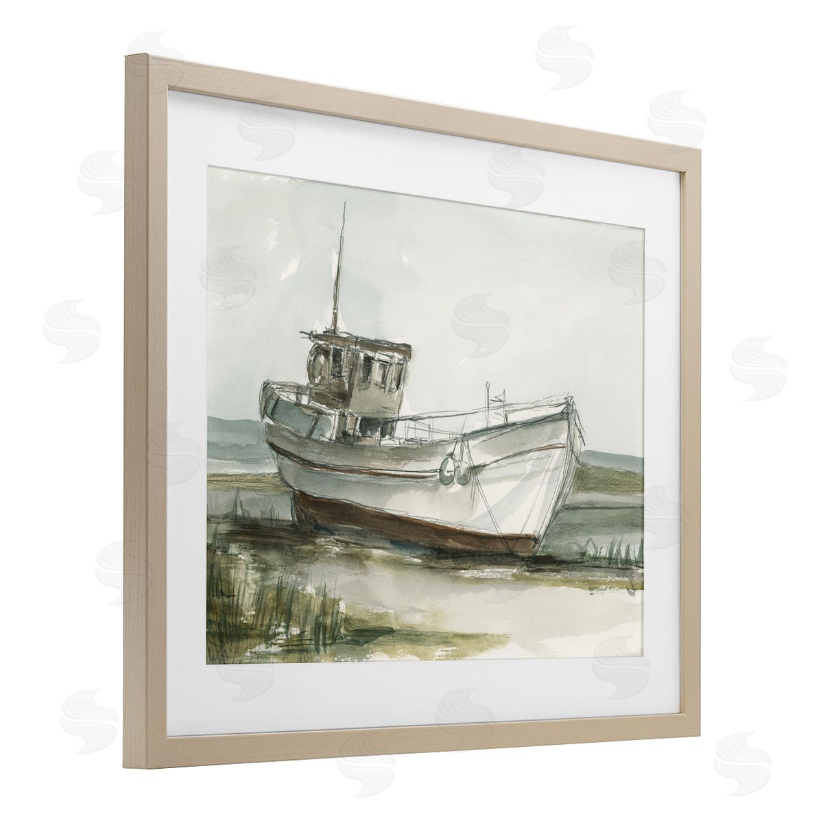Ethan Harper Abandoned Fishing Boat Canvas Wall Art Print