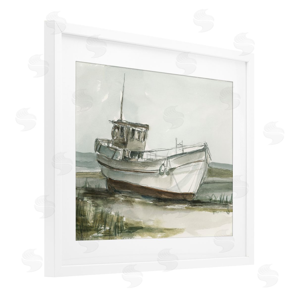Ethan Harper Abandoned Fishing Boat Canvas Wall Art Print