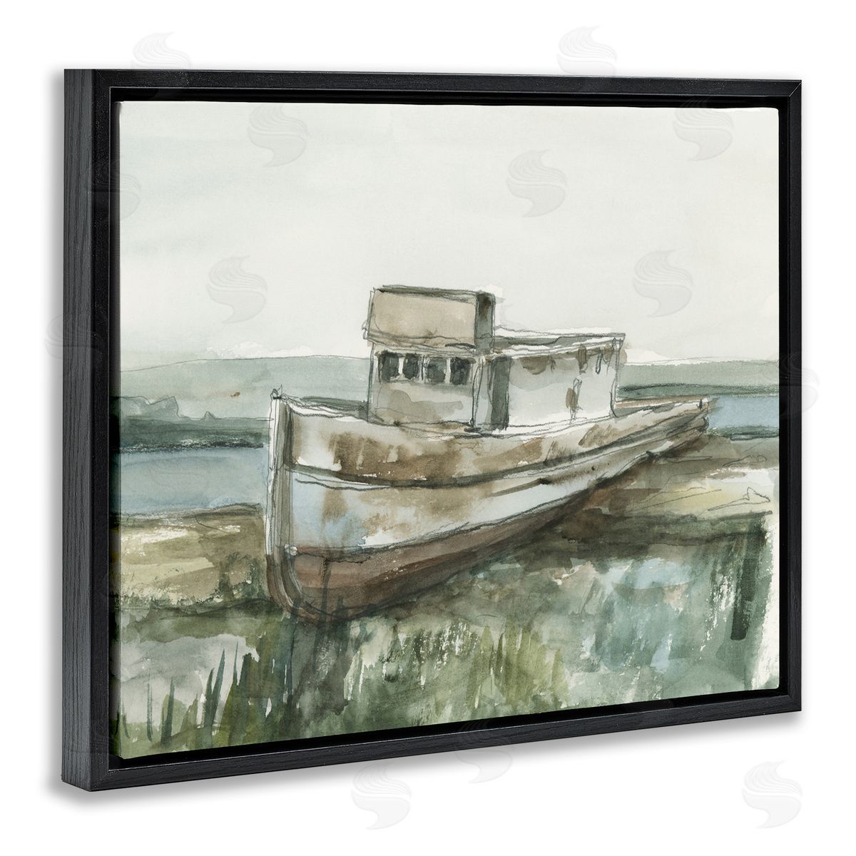 Ethan Harper Beached Fishing Boat Canvas Wall Art Print
