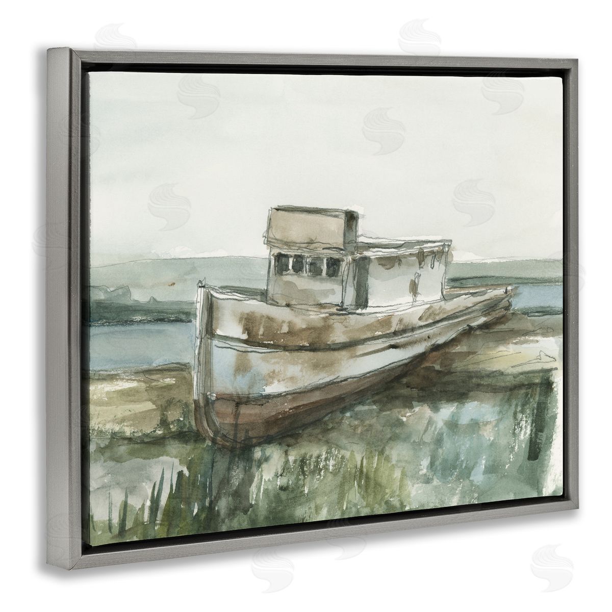 Ethan Harper Beached Fishing Boat Canvas Wall Art Print