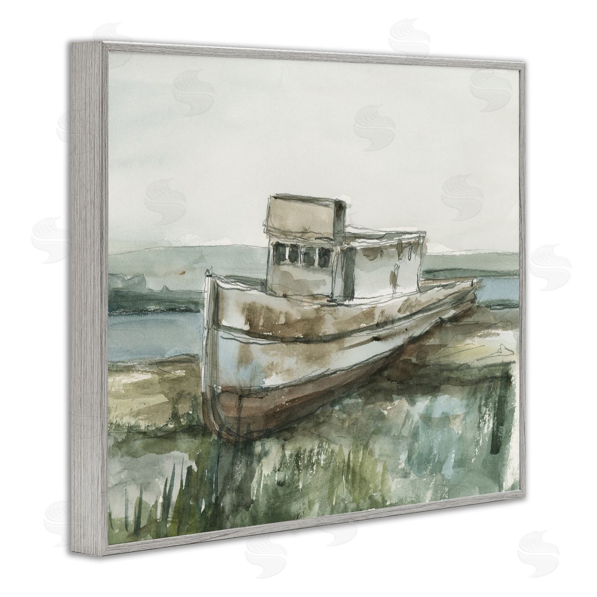 Ethan Harper Beached Fishing Boat Canvas Wall Art Print