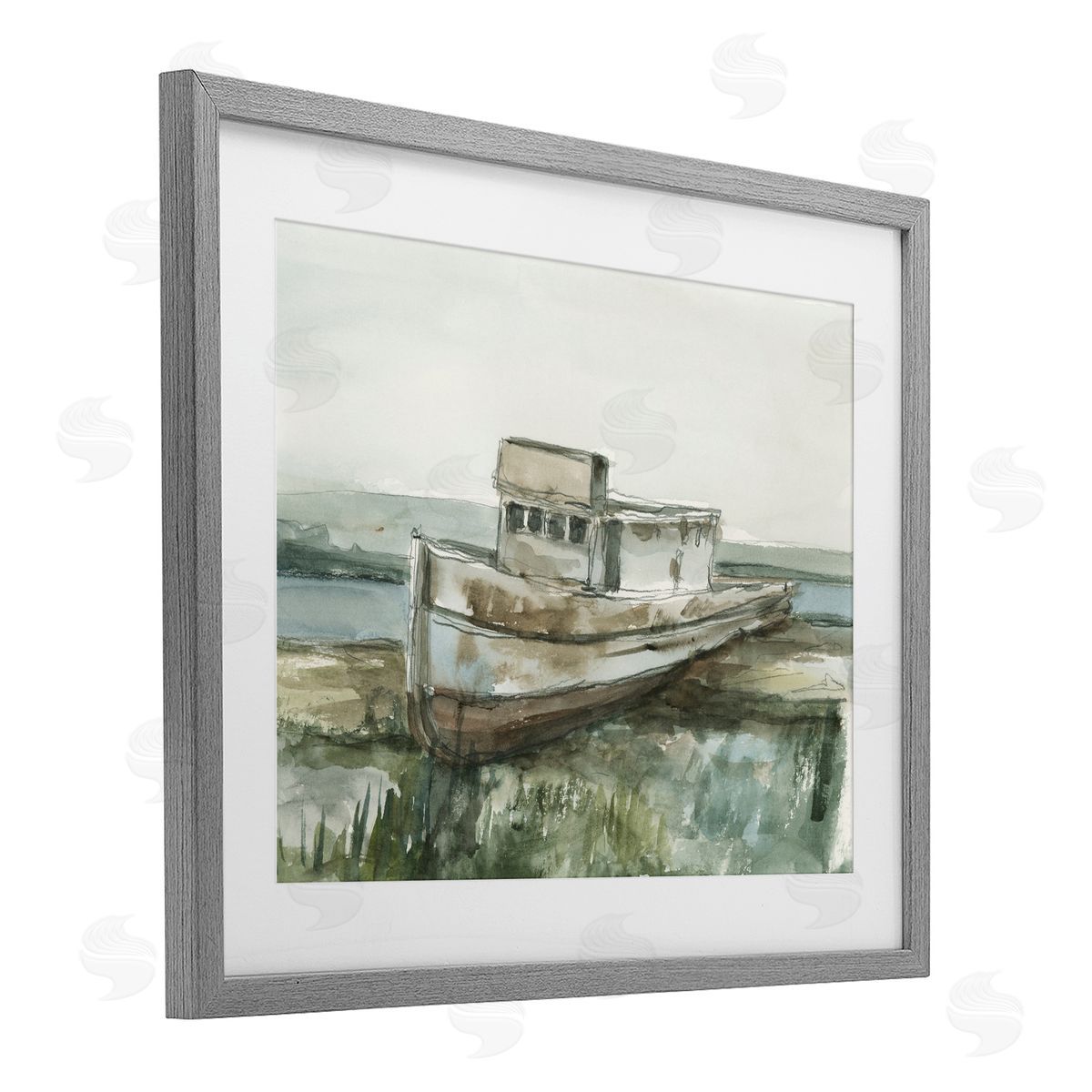 Ethan Harper Beached Fishing Boat Canvas Wall Art Print