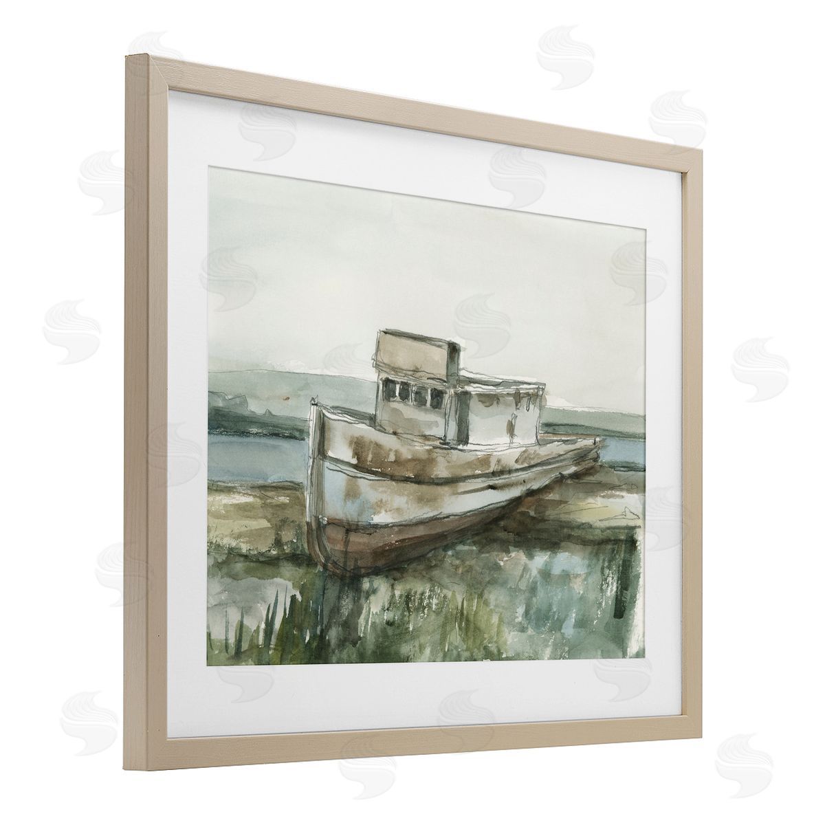Ethan Harper Beached Fishing Boat Canvas Wall Art Print