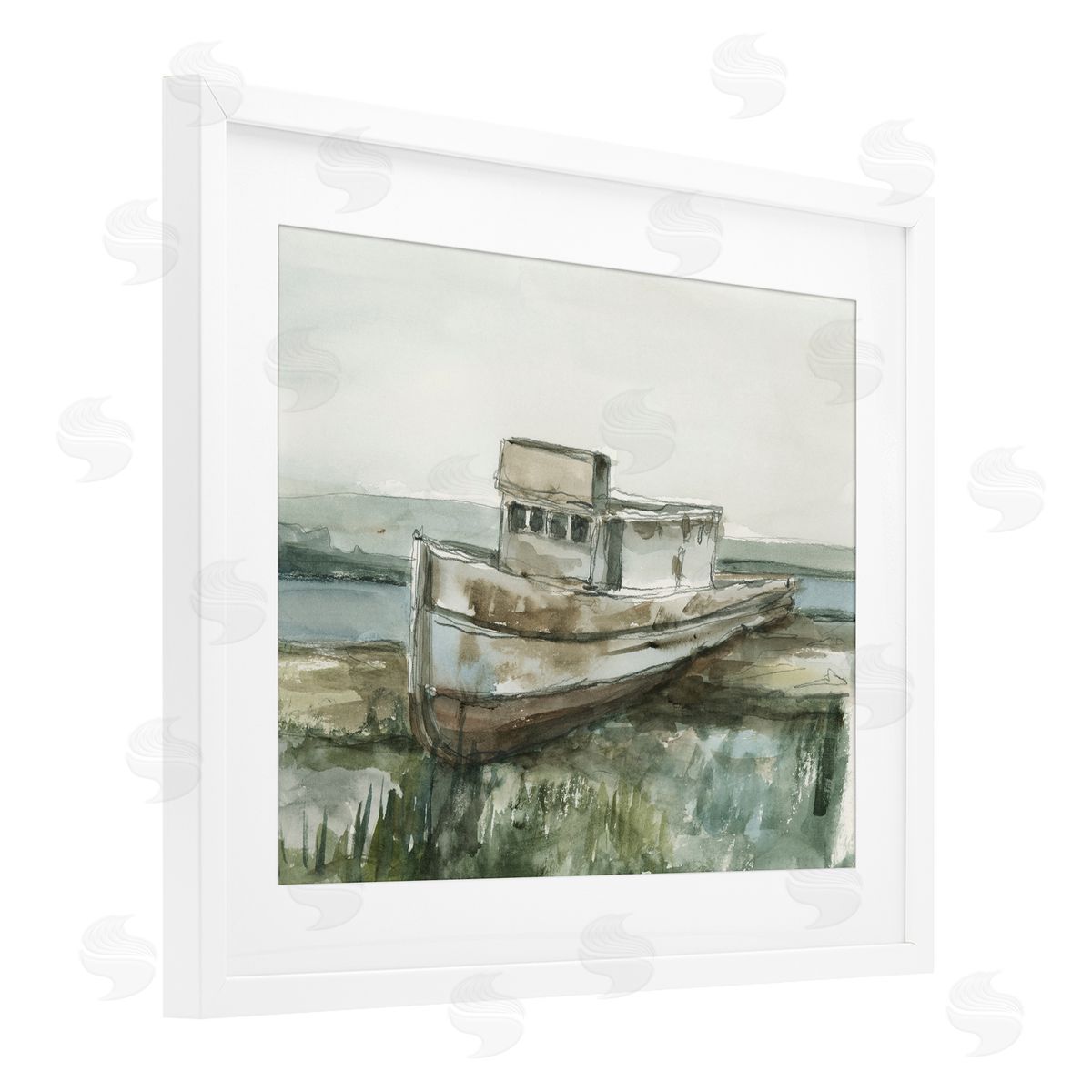 Ethan Harper Beached Fishing Boat Canvas Wall Art Print