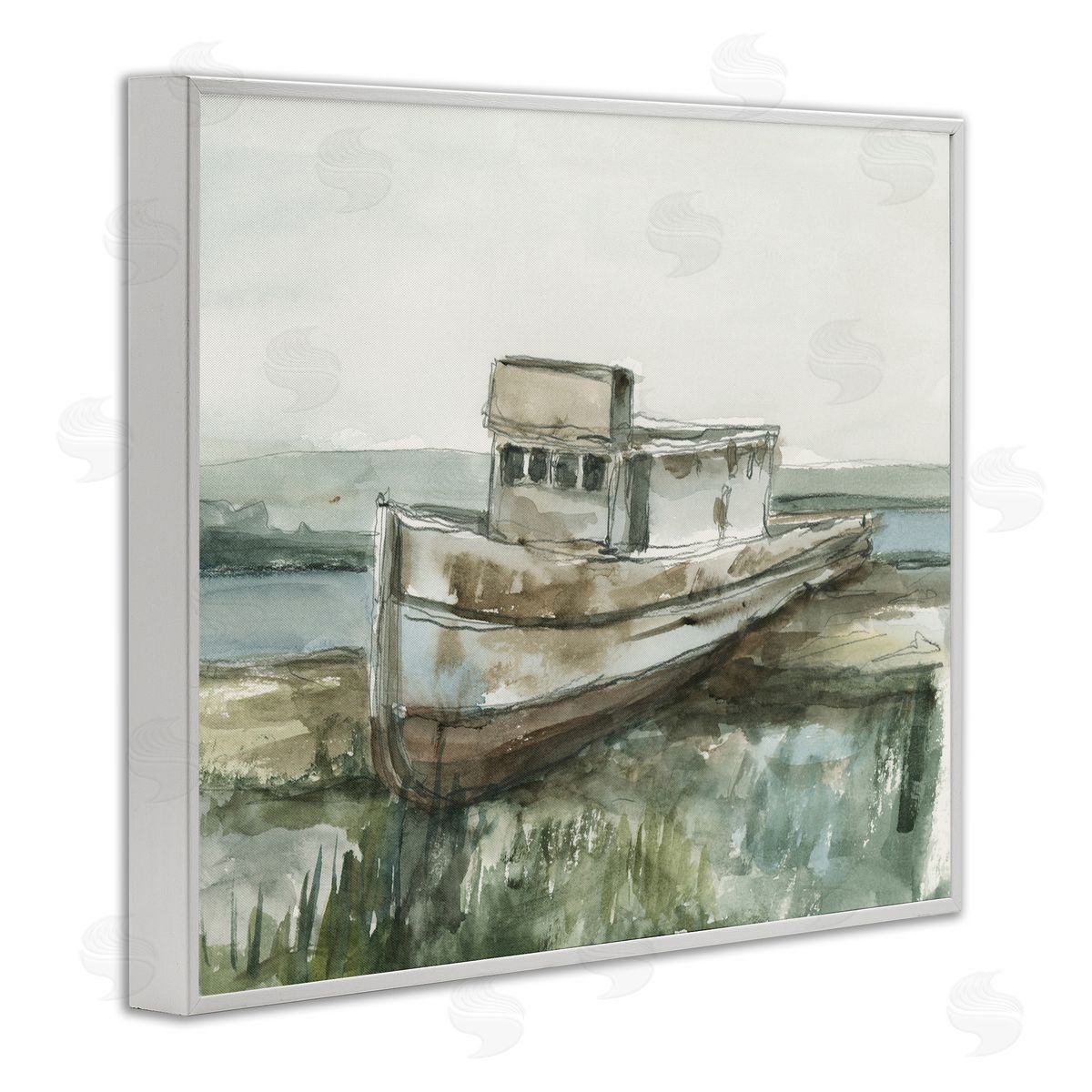 Ethan Harper Beached Fishing Boat Canvas Wall Art Print