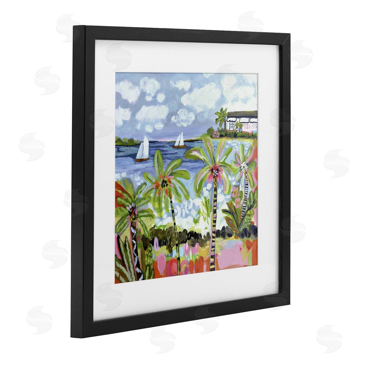 Karen Fields Palm Trees in Bright Sun Canvas Wall Art Print