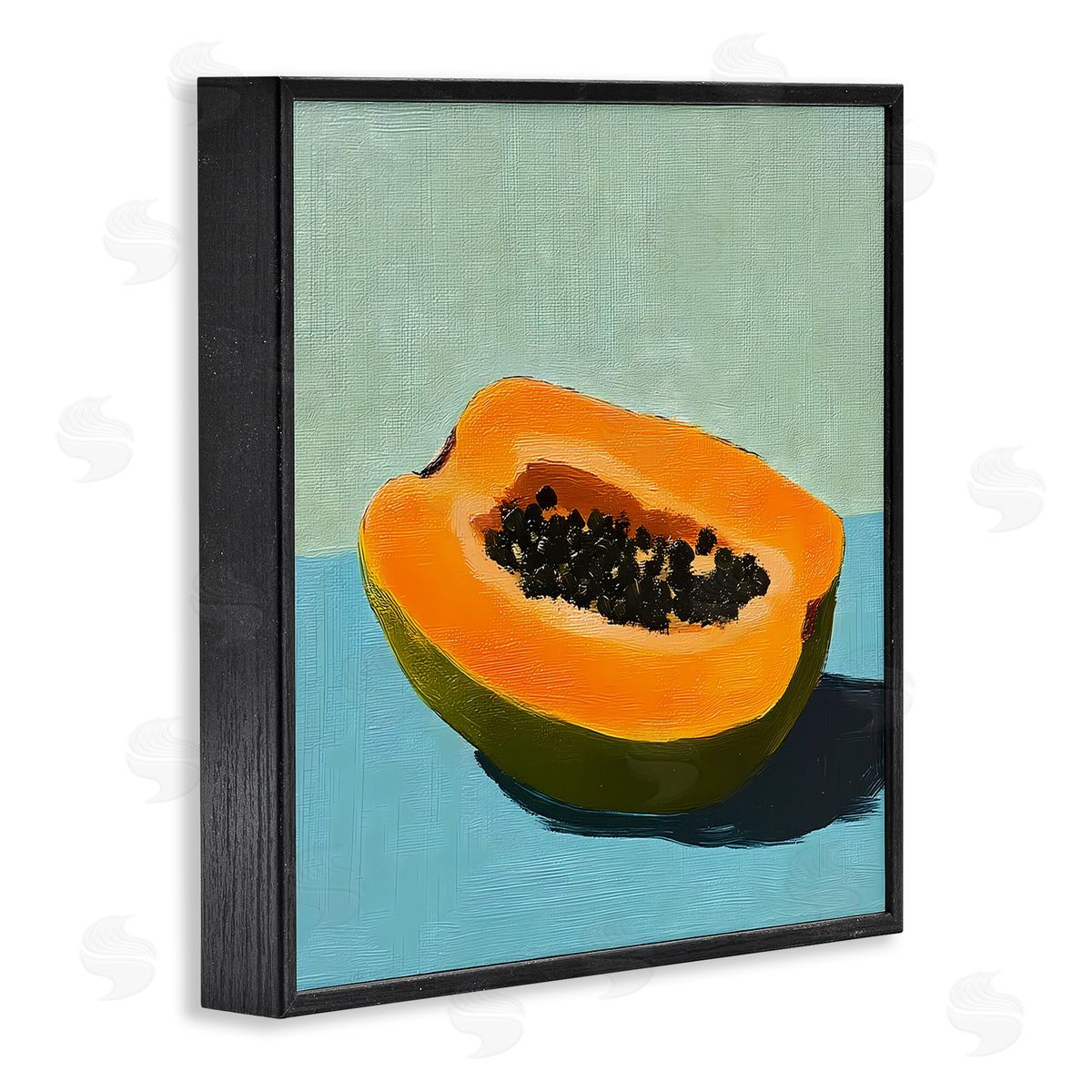 Walker Noble Blue Papaya Still Life Canvas Wall Art Print