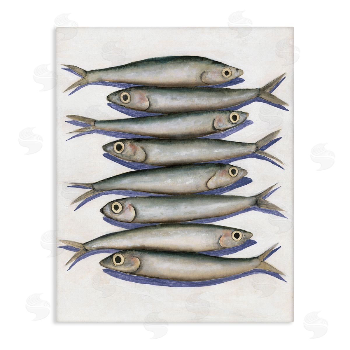 Michael Willett Stacked Anchovy Fish Canvas Wall Art Print