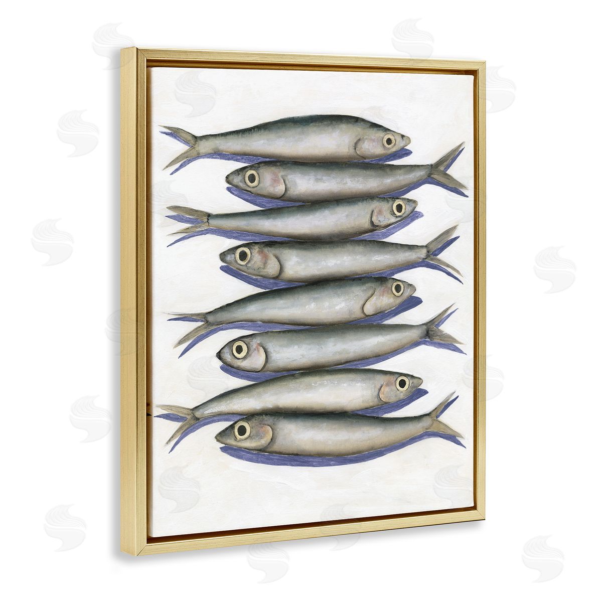Michael Willett Stacked Anchovy Fish Canvas Wall Art Print