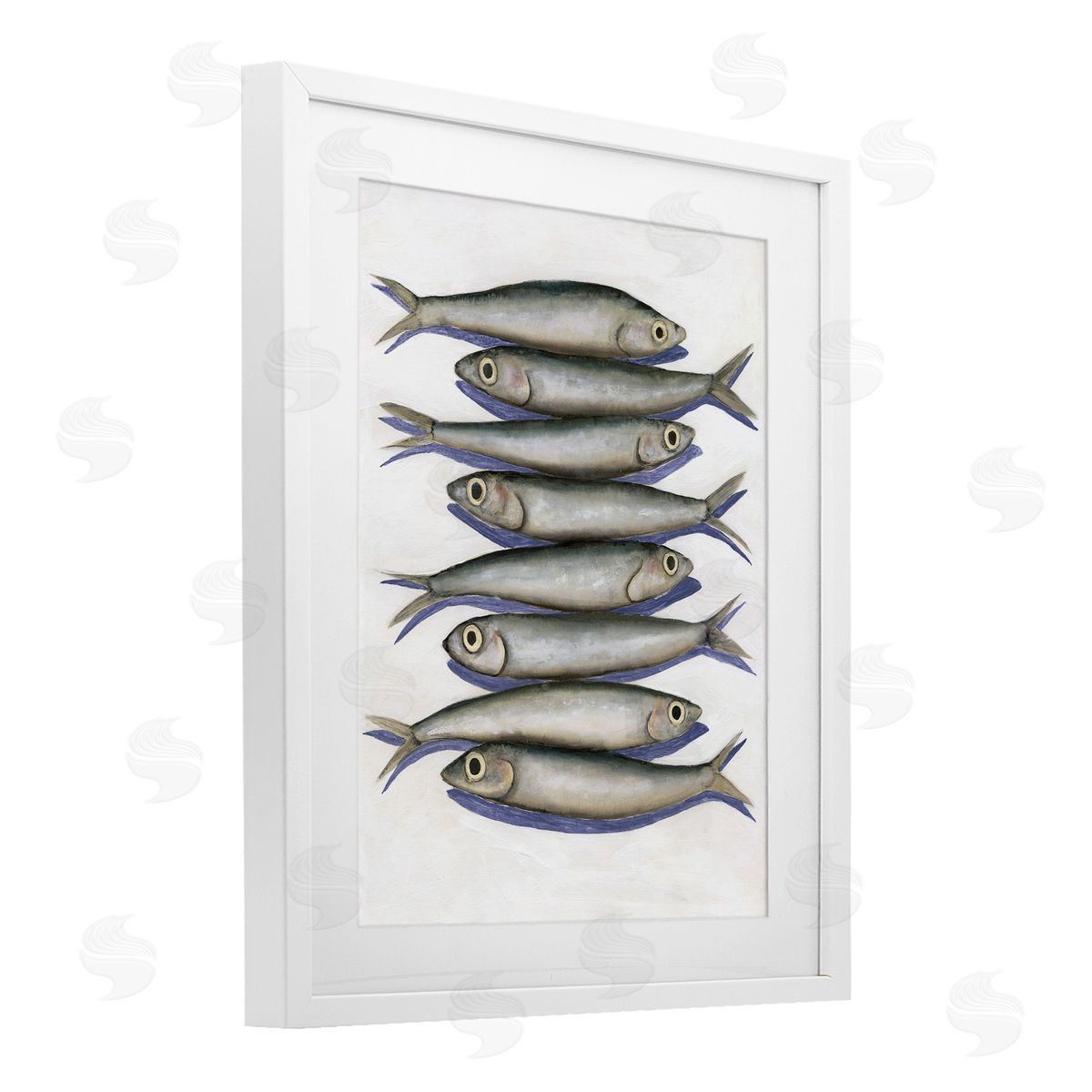 Michael Willett Stacked Anchovy Fish Canvas Wall Art Print