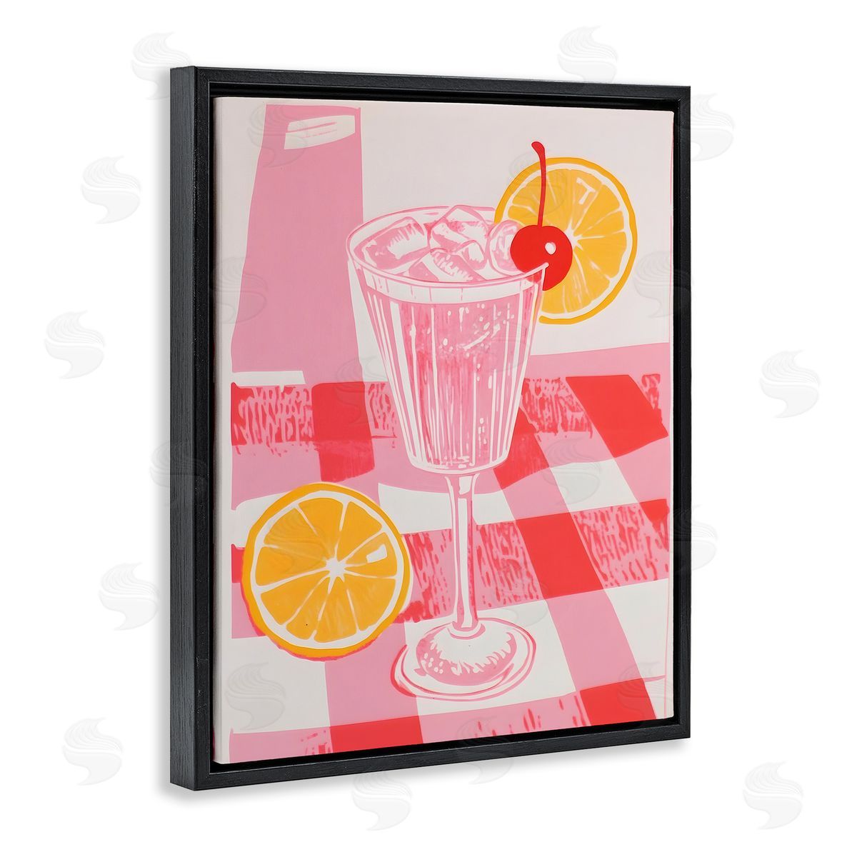 Walker Noble Pink Lemonade on Tablecloth Canvas Wall Art Print
