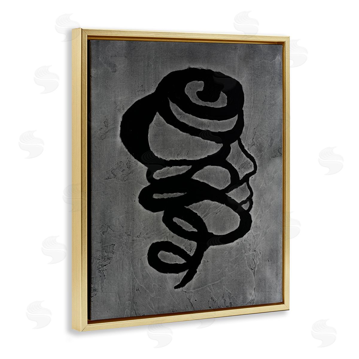 Vanna Lam Dark Swirling Coil Canvas Wall Art Print