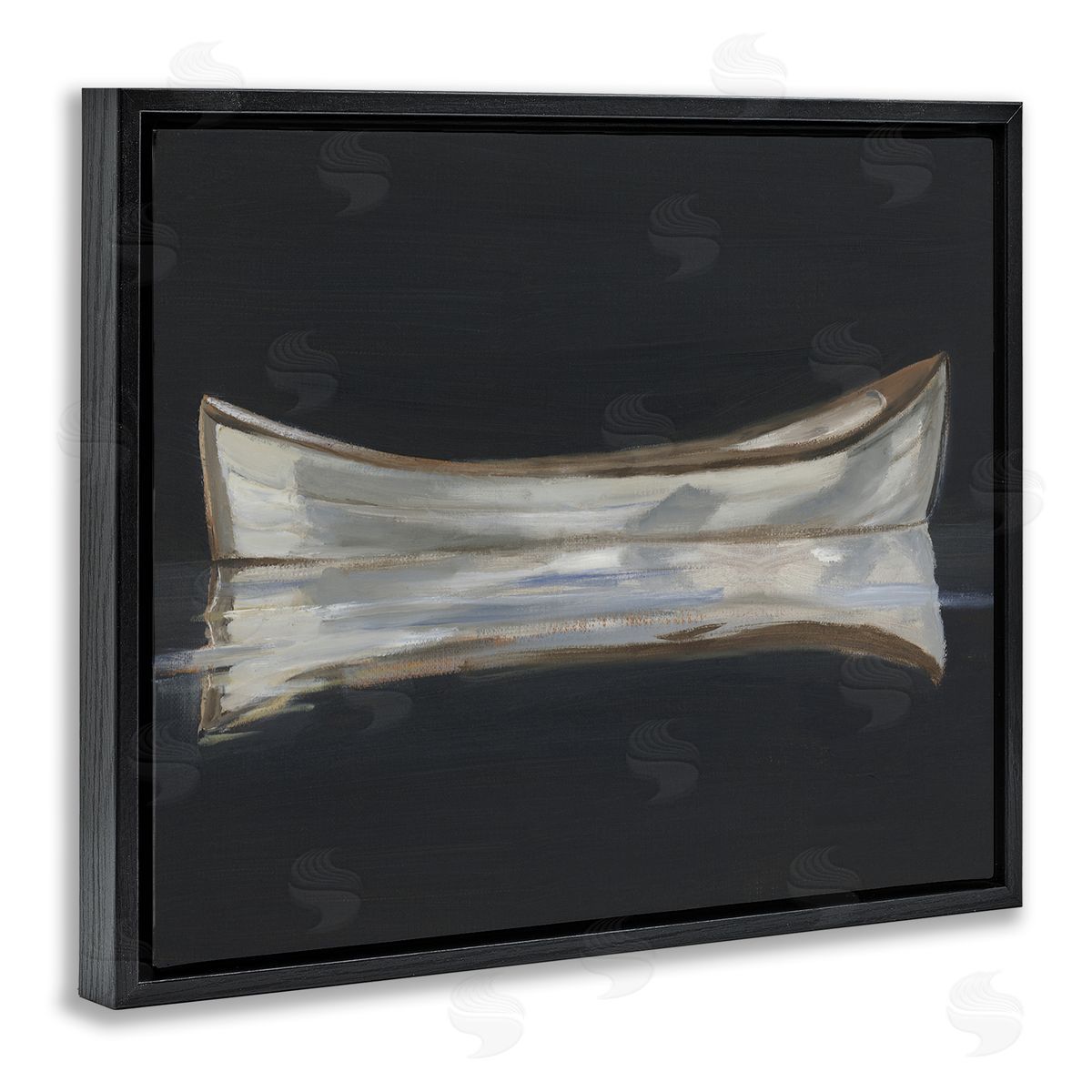 Ethan Harper Dark Canoe Reflection Canvas Wall Art Print