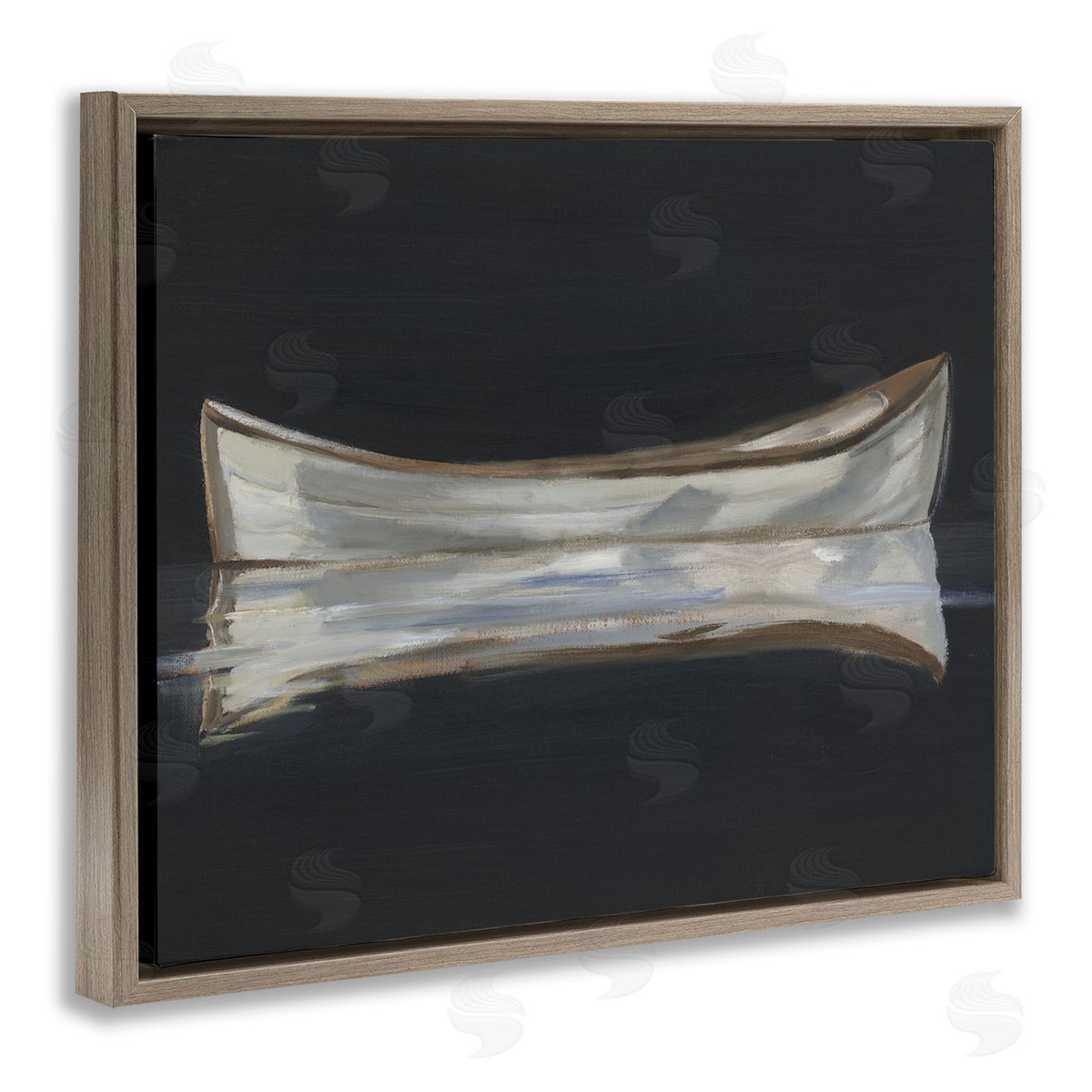 Ethan Harper Dark Canoe Reflection Canvas Wall Art Print