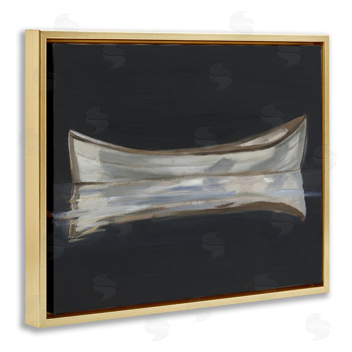 Ethan Harper Dark Canoe Reflection Canvas Wall Art Print