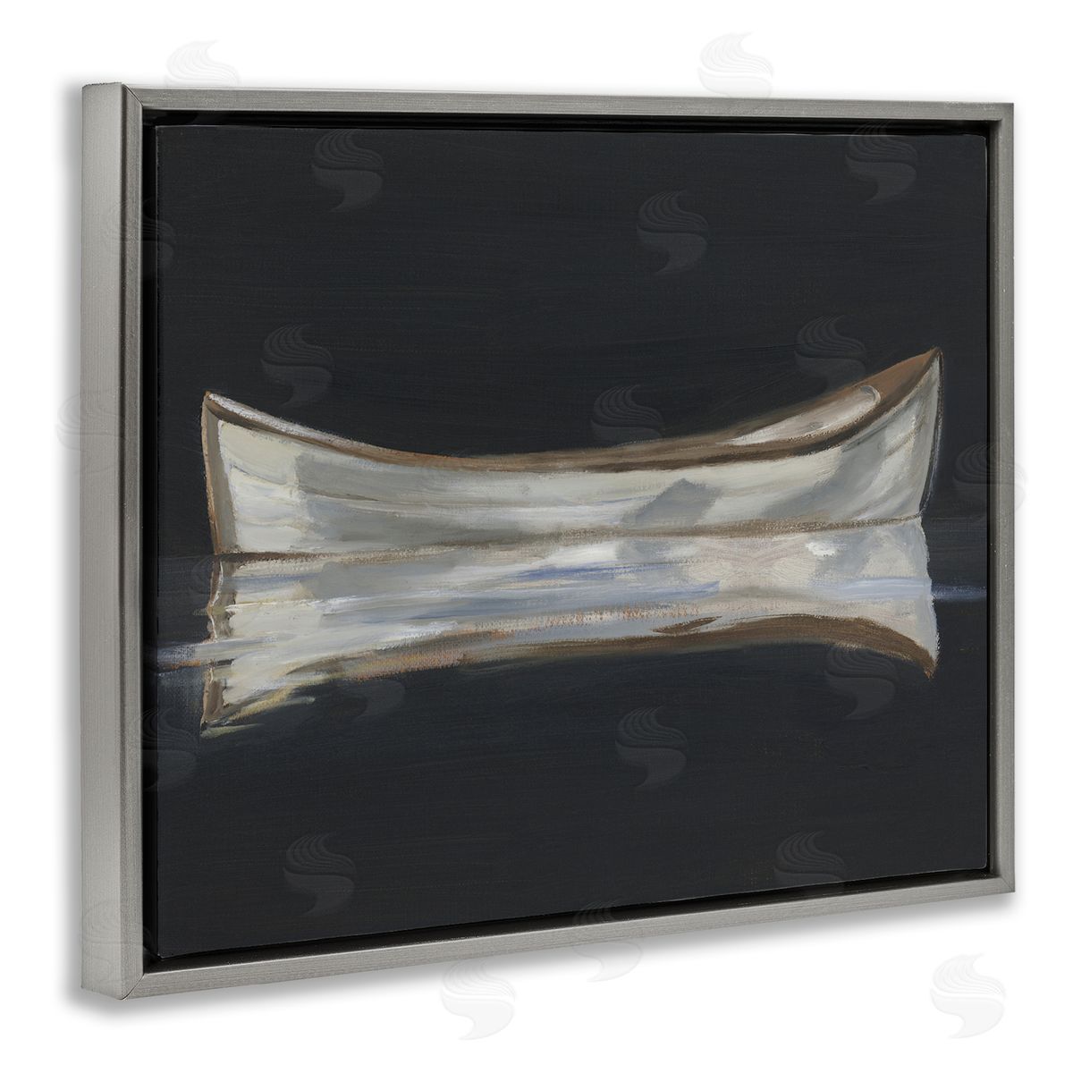 Ethan Harper Dark Canoe Reflection Canvas Wall Art Print