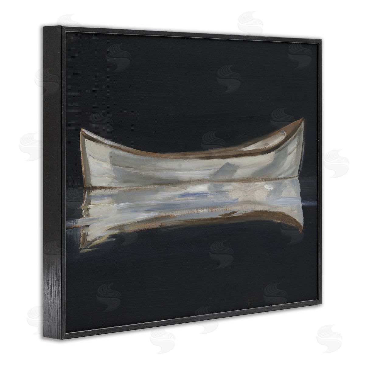 Ethan Harper Dark Canoe Reflection Canvas Wall Art Print