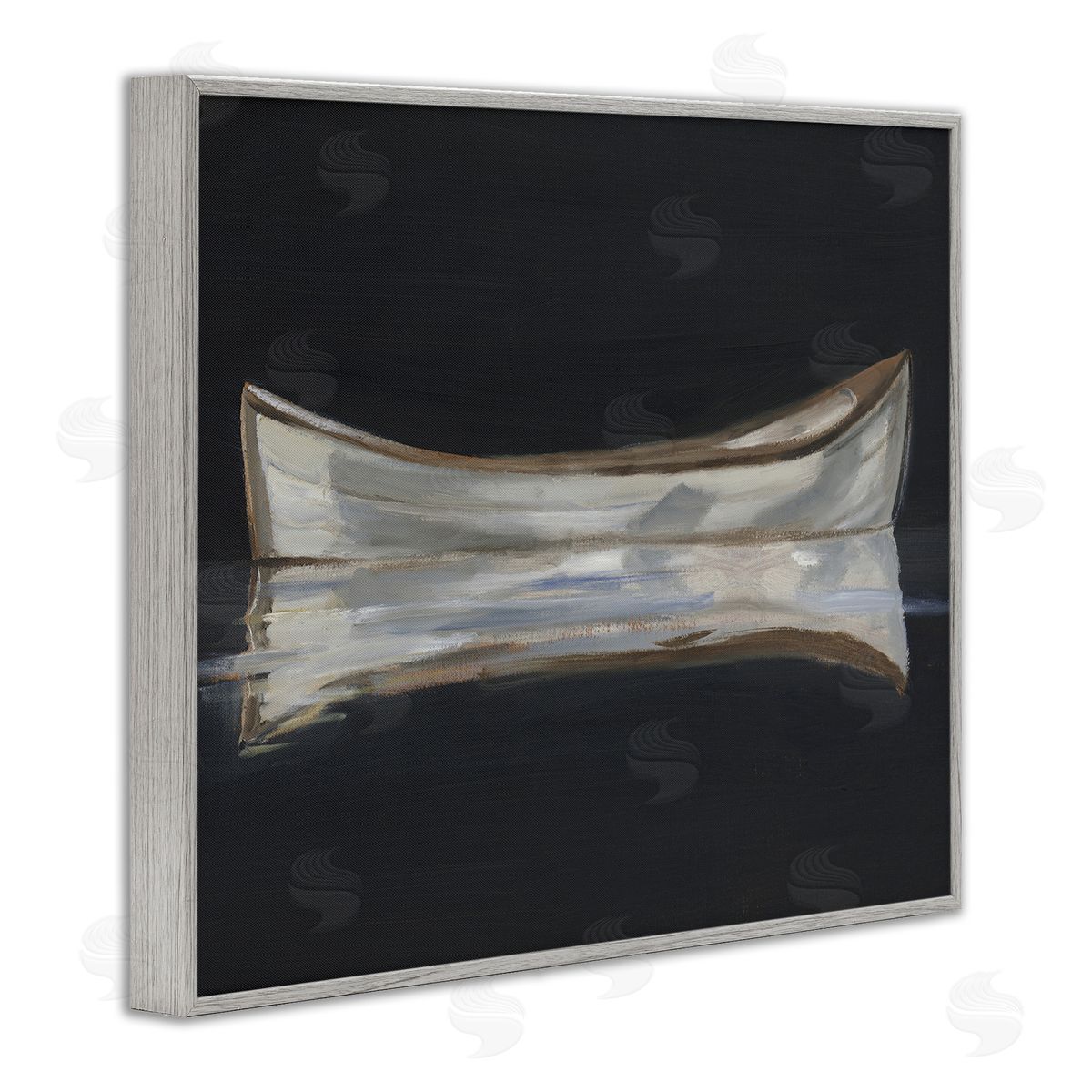 Ethan Harper Dark Canoe Reflection Canvas Wall Art Print