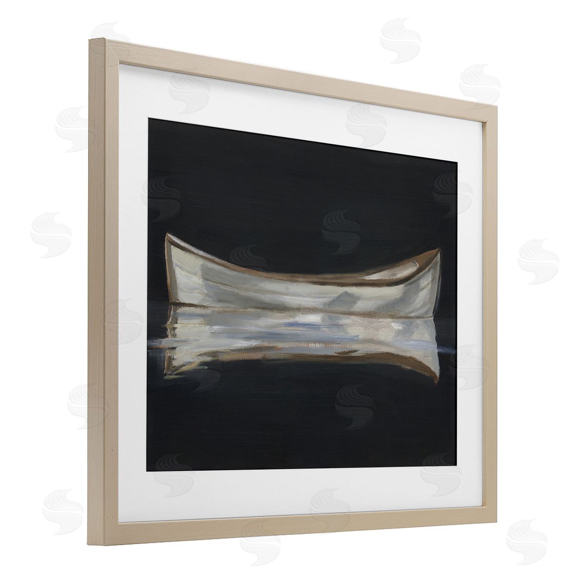 Ethan Harper Dark Canoe Reflection Canvas Wall Art Print