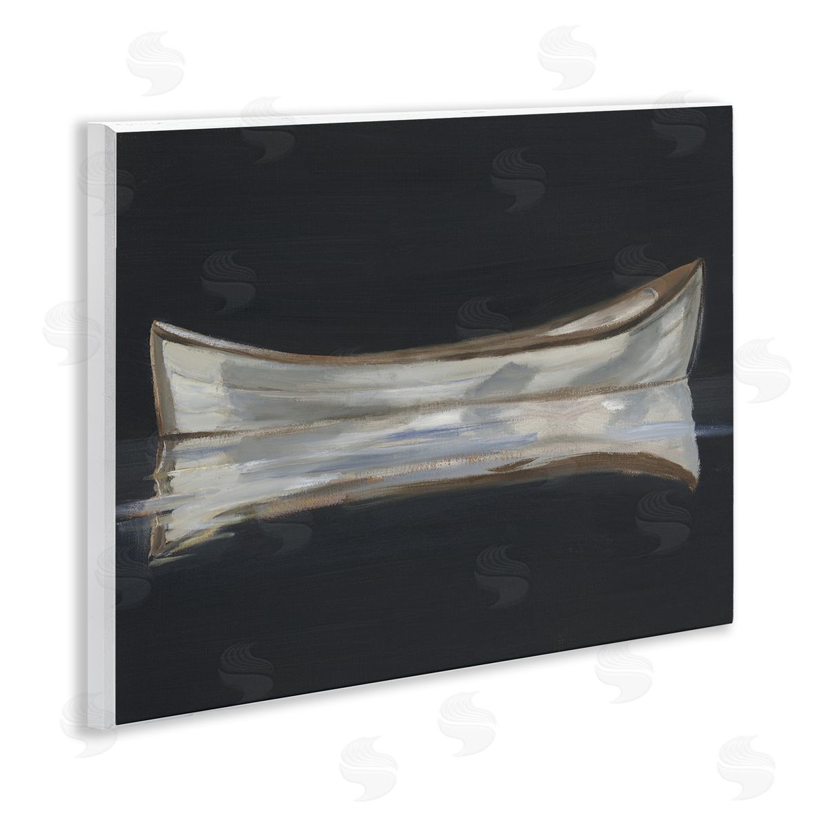 Ethan Harper Dark Canoe Reflection Canvas Wall Art Print