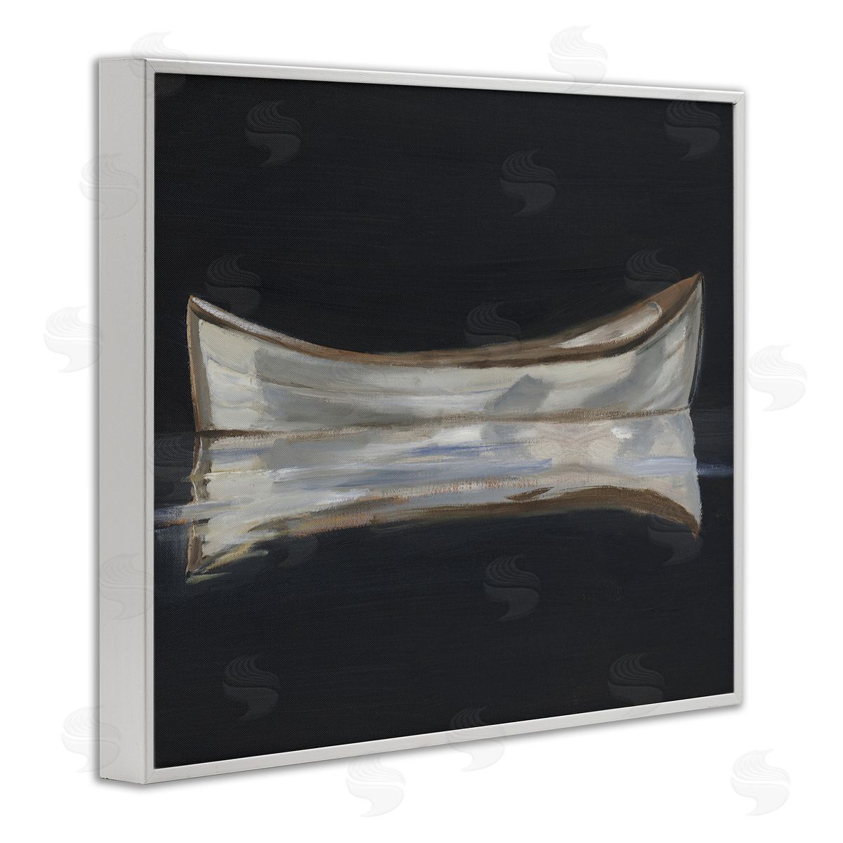 Ethan Harper Dark Canoe Reflection Canvas Wall Art Print