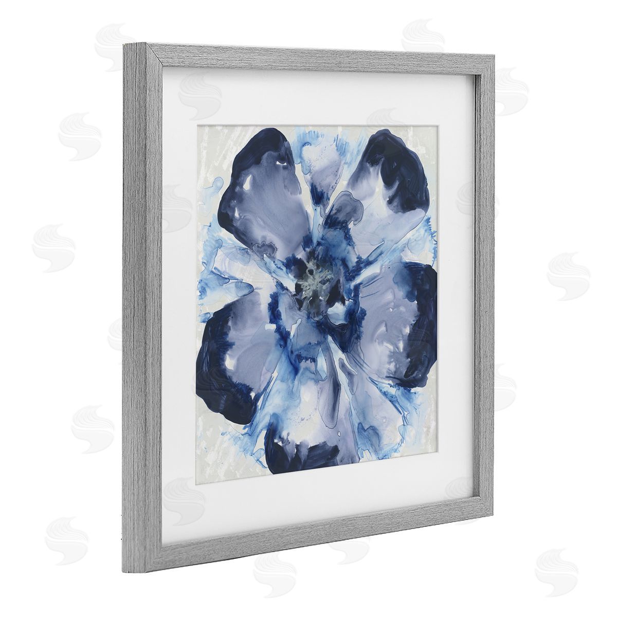 June Erica Vess Blue Glass Bloom Canvas Wall Art Print
