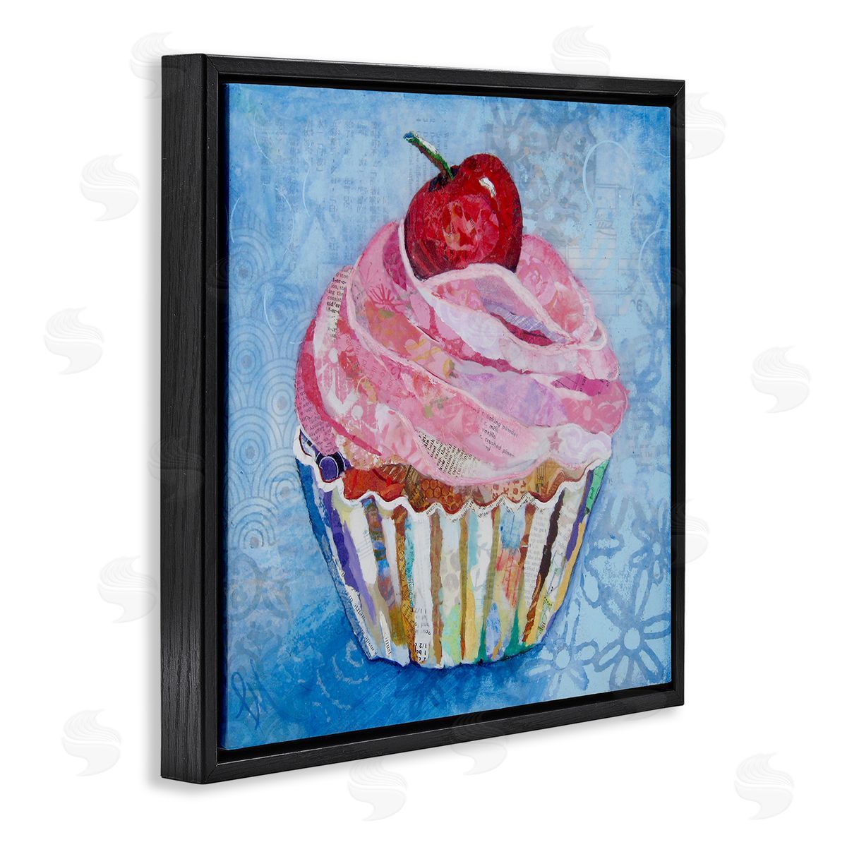 Lisa Morales Collage Patterned Cupcake Canvas Wall Art Print