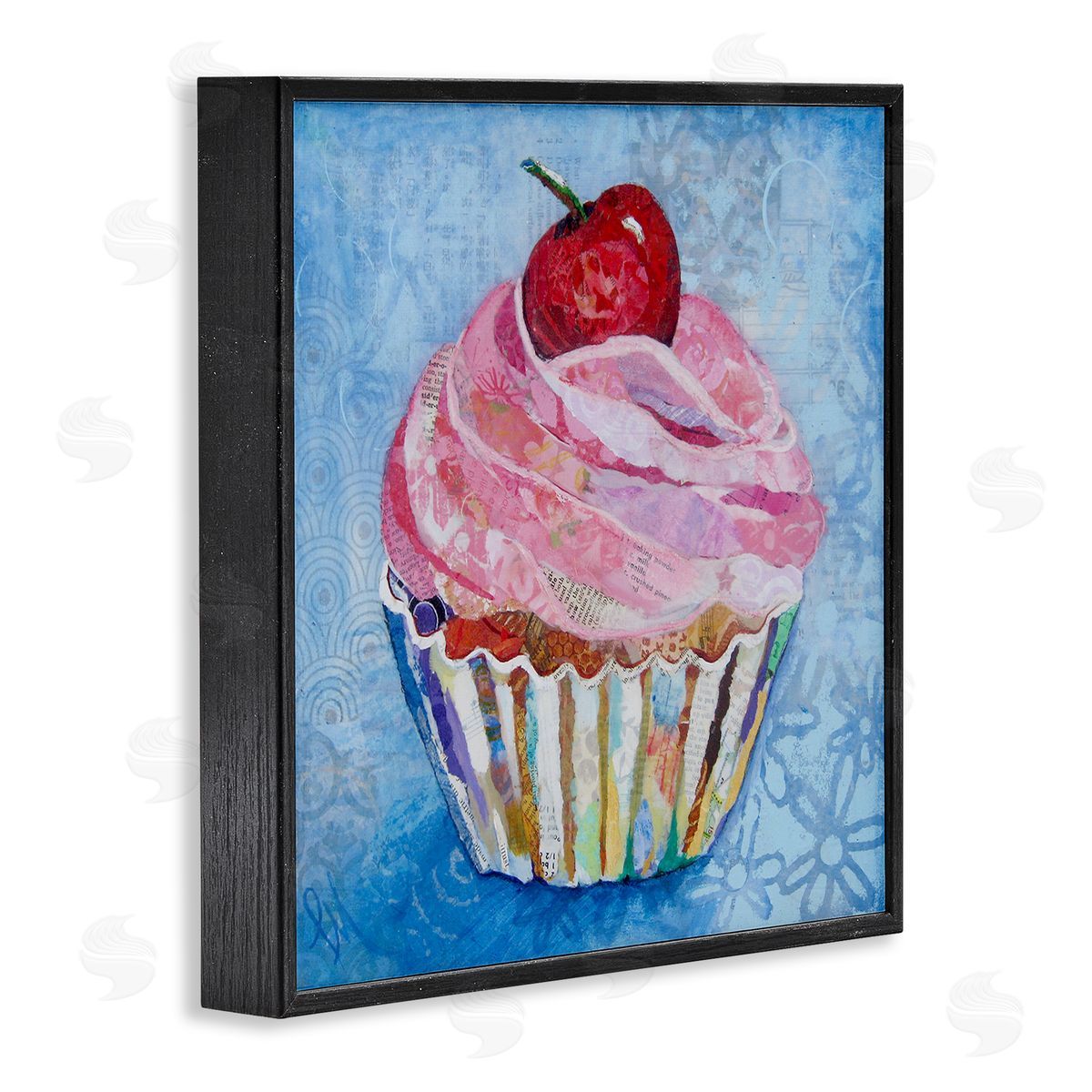 Lisa Morales Collage Patterned Cupcake Canvas Wall Art Print